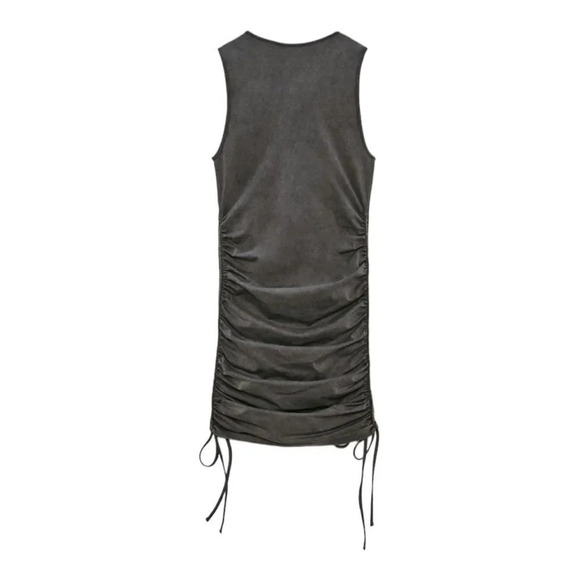 ZARA | Gray Anthracite | RUCHED SEAMLESS DRESS - Picture 3 of 7